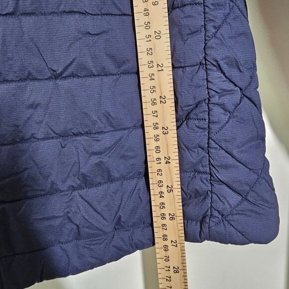 Flylow Quilted Insulated Jacket Men's XL Navy Tan Fill Zip Pockets Colorblock - Picture 14 of 16